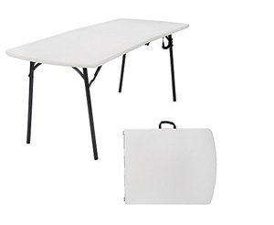 lot 2597 image: Cosco Products Diamond Series 300 lb. Weight Capacity Folding Table, 6 X 30, White