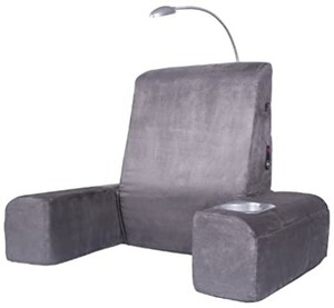 lot 2607 image: Carepeutic Bed Lounger with Heated Comfort Massager, Gray . MISSING POWER CORD.