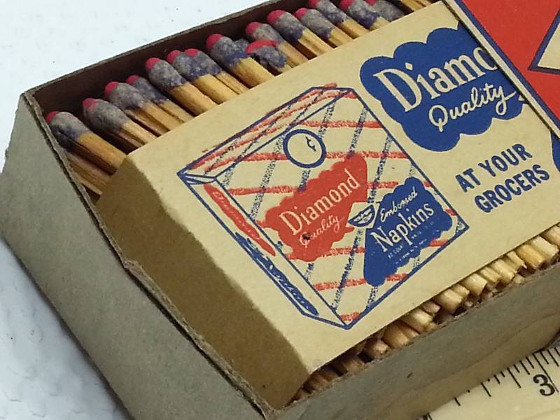 New Full box of Diamond Matches wood stick matches with striker strip