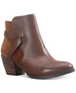 lot 33082 image: American Rag Ashlyn Leather Leather Booties, Created for Macys Womens Shoes