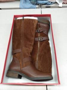 lot 33173 image: American Rag Collins Leather Buckled Boots, Size 9M