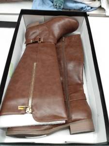 lot 33214 image: Material Girl Womens Winnnie Strap Riding Boots, Size 6.5M