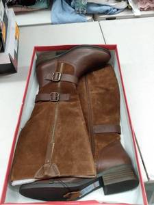 lot 33228 image: American Rag Collins Leather Buckled Boots, Size 10M