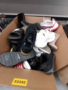 lot 33342 image: Box of Miscellaneous Mismatched Shoes