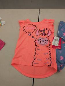 lot 29572 image: girls size 4 PJs and matching doll PJs