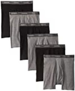 lot 29714 image: Hanes Mens 5-Pack Blue Label Boxer Brief, BlackGrey, X-Large