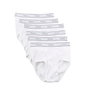 lot 29715 image: Hanes Mens 6-Pack Tagless Cotton Brief, White, Medium