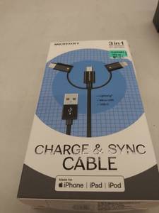 lot 29797 image: mercury charge and sync cable made for iphone ipad ipod