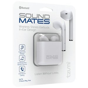 lot 29811 image: Tzumi Sound Mates Bluetooth Earbuds with Protective Charging Case