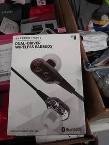 lot 29812 image: sharper image dual driver wireless earbuds