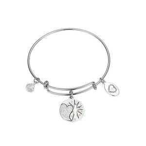 lot 29858 image: Footnotes Footnotes Footnotes Womens Clear Silver Over Brass Bangle Bracelet