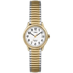 lot 29873 image: Timex Womens Easy Reader Date 25mm Two-Tone Stainless Steel Expansion Band Watch