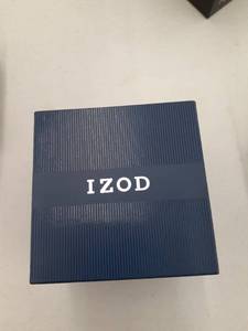 lot 29874 image: Izod Mens Watch Slim Case Leather Band In Box