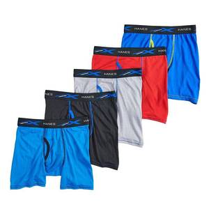 lot 29928 image: Boys 4-20 Hanes Boxer Briefs, Boys, Size Medium 4 pair