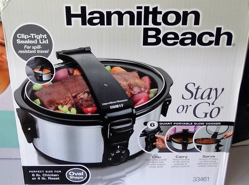 lot 2823 image: Hamilton Beach  Stay or Go 6-Quart Portable Slow Cooker