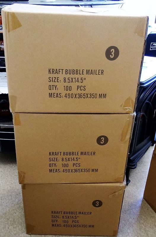 lot 2945 image: Kraft Bubble Mailer 8.5 x 14.5 Protective Self-Seal USPS, UPS, DHL Approved Tear
