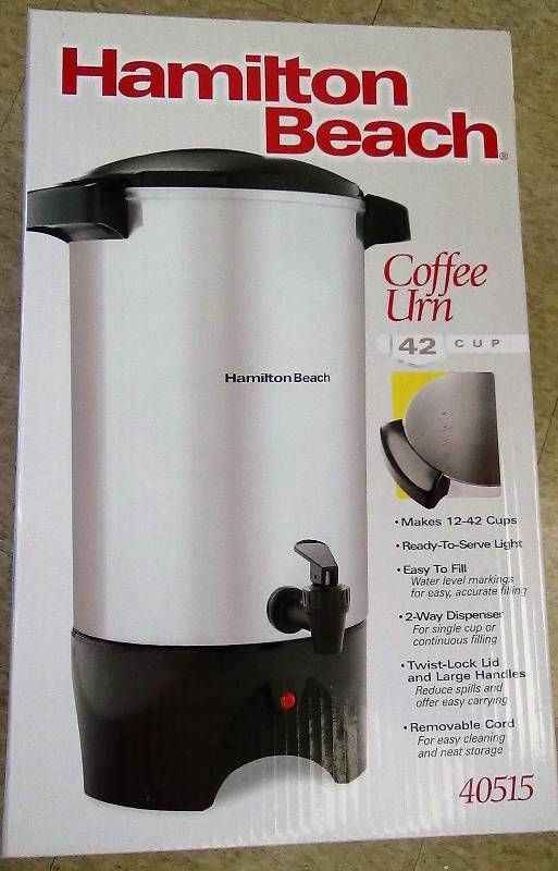 lot 2923 image: Hamilton Beach  42-Cup Coffee Urn