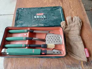 lot 6548 image: Coleman Grill Tools and Glove