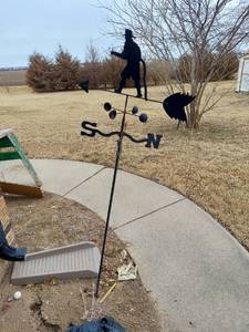 lot 6574 image: Fireman Weather Vane - Pole has a Bend