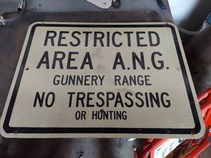 lot 6578 image: Metal Sign - Gunnery Range