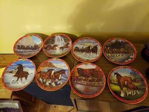 lot 7272 image: 8 Budweiser Clydesdales Plates