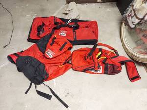 lot 7288 image: 3 Marlboro Bags - Duffle Bag, Backpack and Large Bag with Wheels