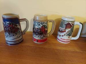 lot 7330 image: (3) Budweiser Steins