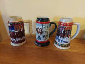 lot 7332 image: (3) Budweiser Steins