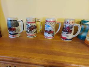 lot 7334 image: (4) Budweiser Steins