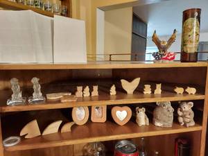 lot 7342 image: Figurines and Wood Cutouts