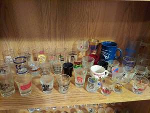 lot 7350 image: Shot Glasses on Middle Shelf