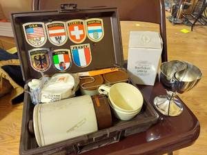 lot 7394 image: 12 V Coffee Maker and Silver-plated Goblet Set