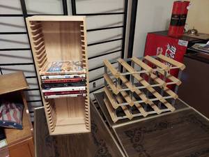 lot 7603 image: DVDs in Rack and Wine Rack