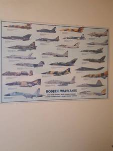 lot 7260 image: Laminated warplanes poster, approx. 2x3