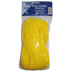 lot 11953 image: T.W. Evans Cordage 14 in. x 100 ft. Twisted Yellow Polypro Rope, Yellow 2 pkgs