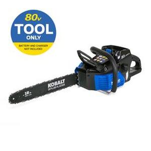 lot 11970 image: Kobalt 80-volt Lithium Ion 18-in Brushless Cordless Electric Chainsaw (Battery Not Included)