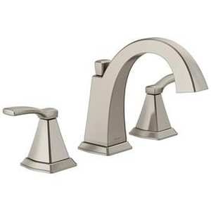lot 11972 image: Delta Flynn Brushed Nickel 2-Handle Widespread Bathroom Sink Faucet