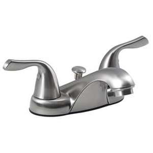 lot 11977 image: Project Source Brushed Nickel 2-handle 4-in Centerset Bathroom Faucet