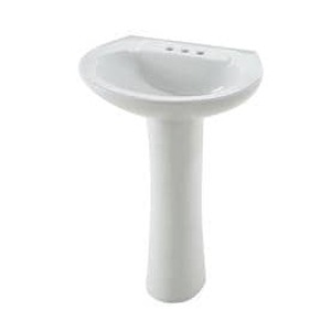 lot 16860 image: AquaSource 33.66-in H White Vitreous China Pedestal Sink only