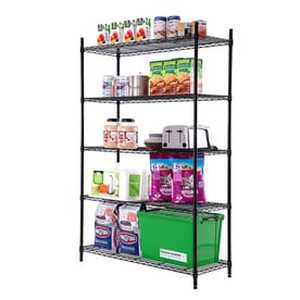 lot 16942 image: Style Selections 72.3-in H x 47.7-in W x 18-in D 5-Tier Steel Freestanding Shelving Unit