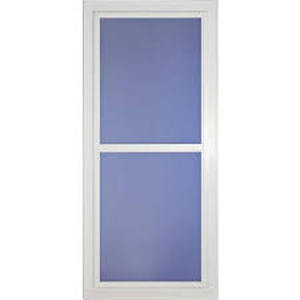 lot 11939 image: larson storm door White 32 in 80x81 retractable screen tradewind premium