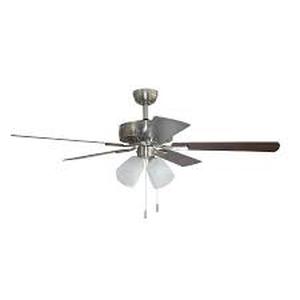 lot 16855 image: Harbor Breeze Grace Bay 52-in Brushed Nickel Led Indoor Ceiling Fan (5-blade)