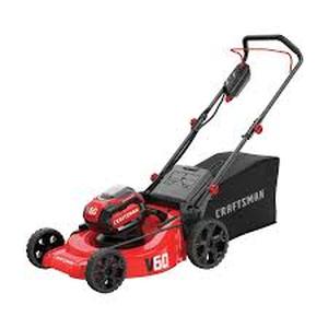 lot 16871 image: craftsman lawn mower 60 volt 1 battery and bag with charger