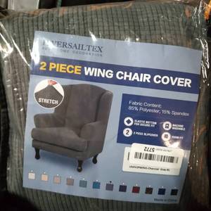 lot 42998 image: 2 Piece Wing Chair Cover