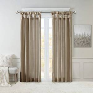 lot 47965 image: Home Essence Lillian Twist Tab Lined Window Curtain Pair