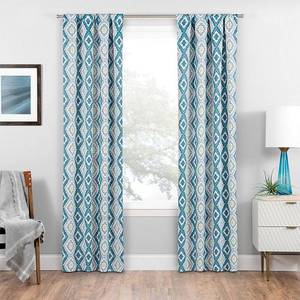 lot 47975 image: 84x37 Morrow Rod Pocket Thermaweave Blackout Curtain Panel Teal Pair - Eclipse