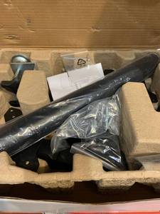 lot 88061 image: Dual Monitor Stand - Height Adjustable Arm Mount - Steel