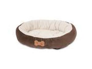 lot 88062 image: Aspen Pet Oval Cuddler Pet Bed, 20-Inch by 16-Inch, Chocolate Brown