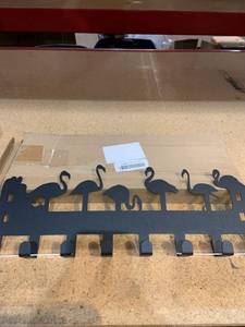lot 88068 image: Flamingo Wrought Iron Key Holder - Black