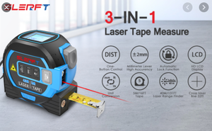lot 29908 image: Slerft - 3-in-1 Digital Display Laser Tape Measure - Steel - 40m5m